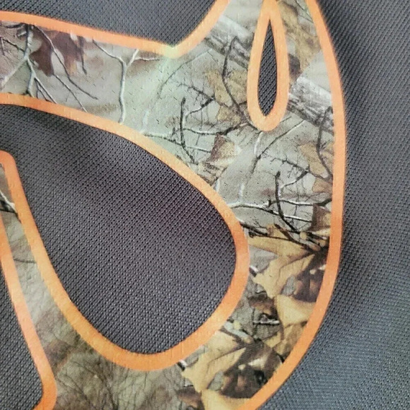 Men's REALTREE Silver Orange Gray Camouflage Horns Logo Athletic Tee‎ SZ L Large - Picture 3 of 7